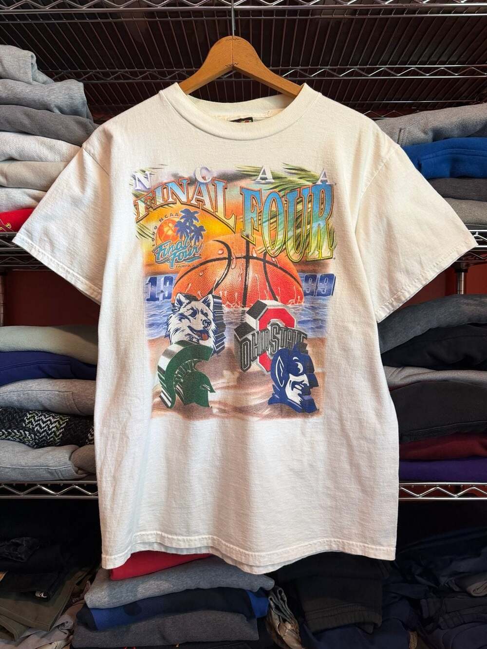 Vintage 1999 NCAA Final Four Tampa Bay Basketball Championship T-Shirt Large